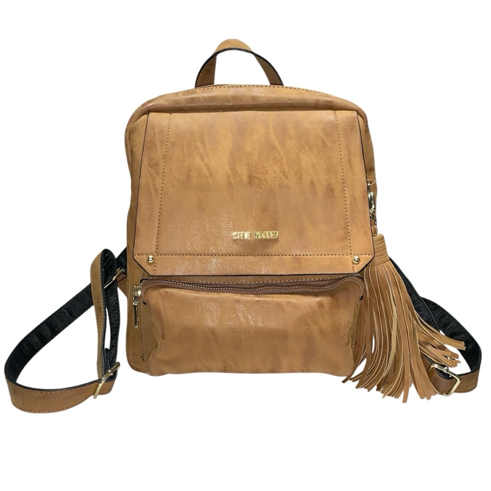 Steve Madden backpack tan/brown with tassels #backpack #stevemadden #unisex